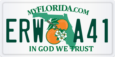 FL license plate ERWA41
