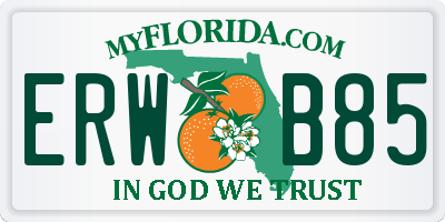 FL license plate ERWB85
