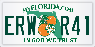 FL license plate ERWR41