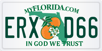 FL license plate ERXD66