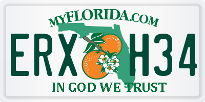 FL license plate ERXH34