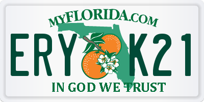 FL license plate ERYK21