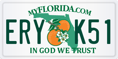 FL license plate ERYK51