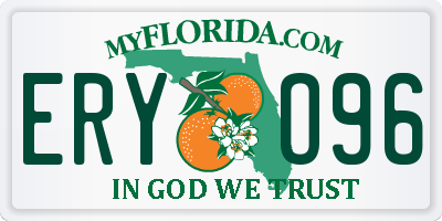 FL license plate ERYO96