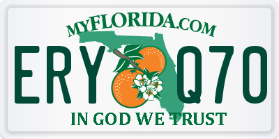 FL license plate ERYQ70