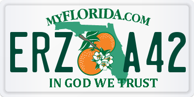 FL license plate ERZA42