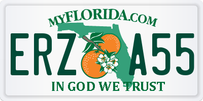 FL license plate ERZA55