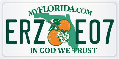 FL license plate ERZE07