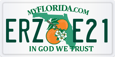 FL license plate ERZE21
