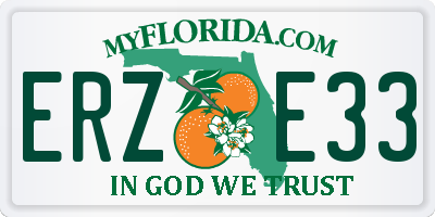 FL license plate ERZE33