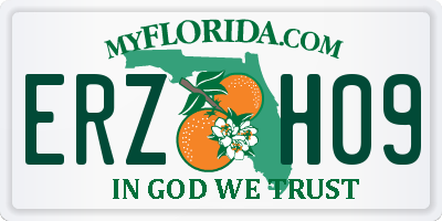 FL license plate ERZH09