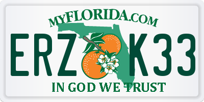 FL license plate ERZK33