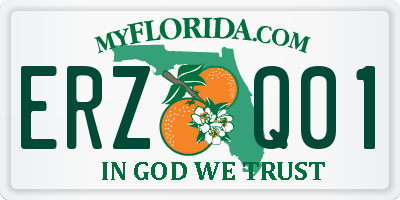 FL license plate ERZQ01