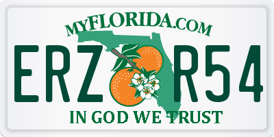 FL license plate ERZR54