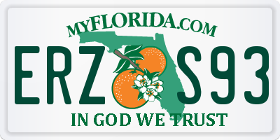 FL license plate ERZS93