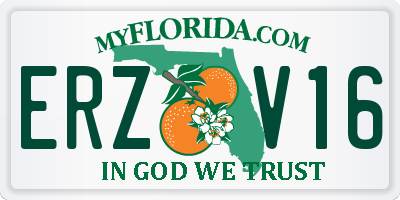 FL license plate ERZV16