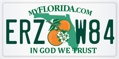 FL license plate ERZW84