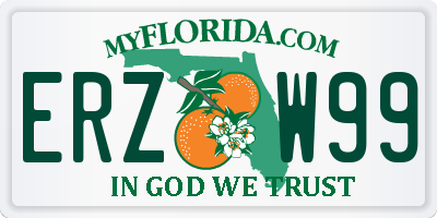 FL license plate ERZW99