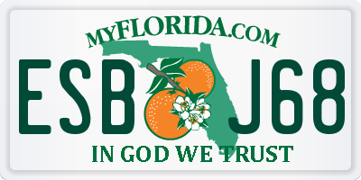 FL license plate ESBJ68
