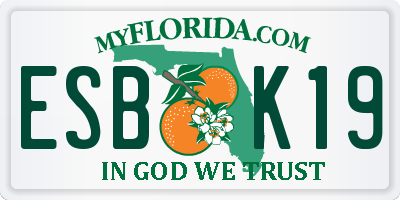 FL license plate ESBK19