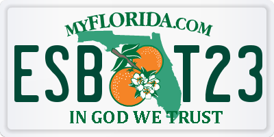 FL license plate ESBT23