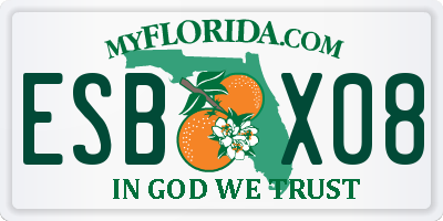 FL license plate ESBX08