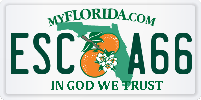 FL license plate ESCA66