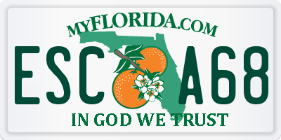 FL license plate ESCA68