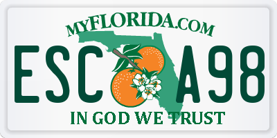 FL license plate ESCA98