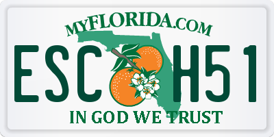 FL license plate ESCH51