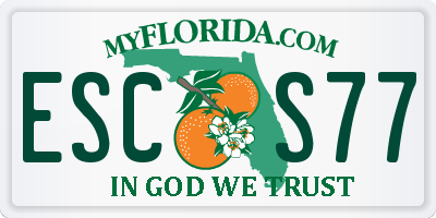 FL license plate ESCS77