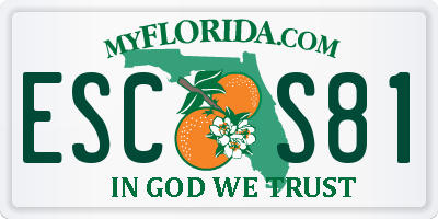 FL license plate ESCS81