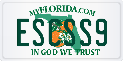 FL license plate ESCSS9