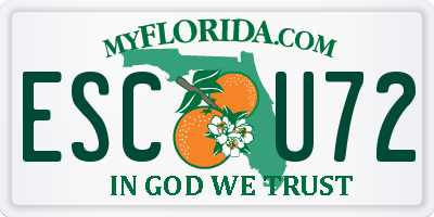 FL license plate ESCU72