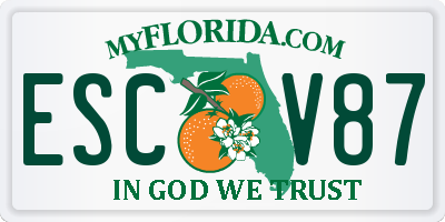FL license plate ESCV87