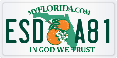 FL license plate ESDA81