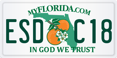 FL license plate ESDC18