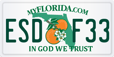FL license plate ESDF33
