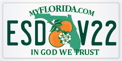 FL license plate ESDV22