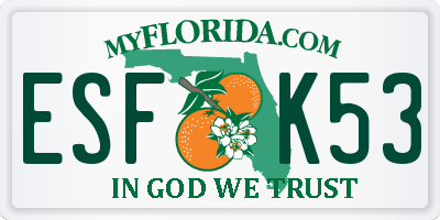 FL license plate ESFK53