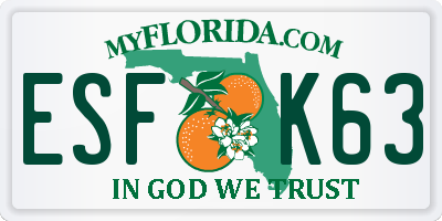FL license plate ESFK63