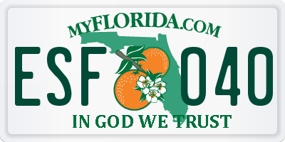 FL license plate ESFO40
