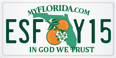 FL license plate ESFY15