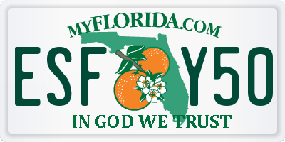 FL license plate ESFY50