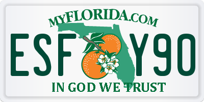 FL license plate ESFY90