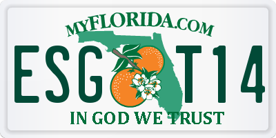 FL license plate ESGT14