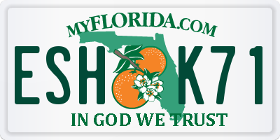 FL license plate ESHK71