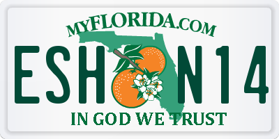 FL license plate ESHN14