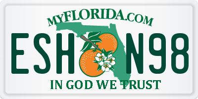 FL license plate ESHN98