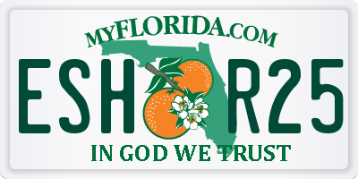 FL license plate ESHR25